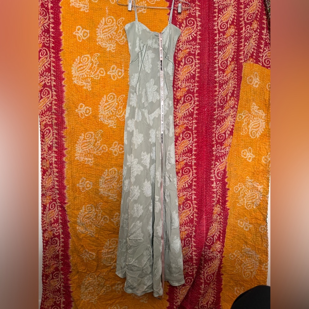 Elegant Green Floral Women's Dress
